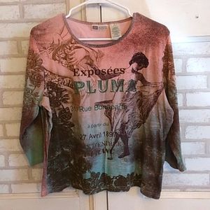 Faded Glory Womens Size XL long sleeved blouse (j7)